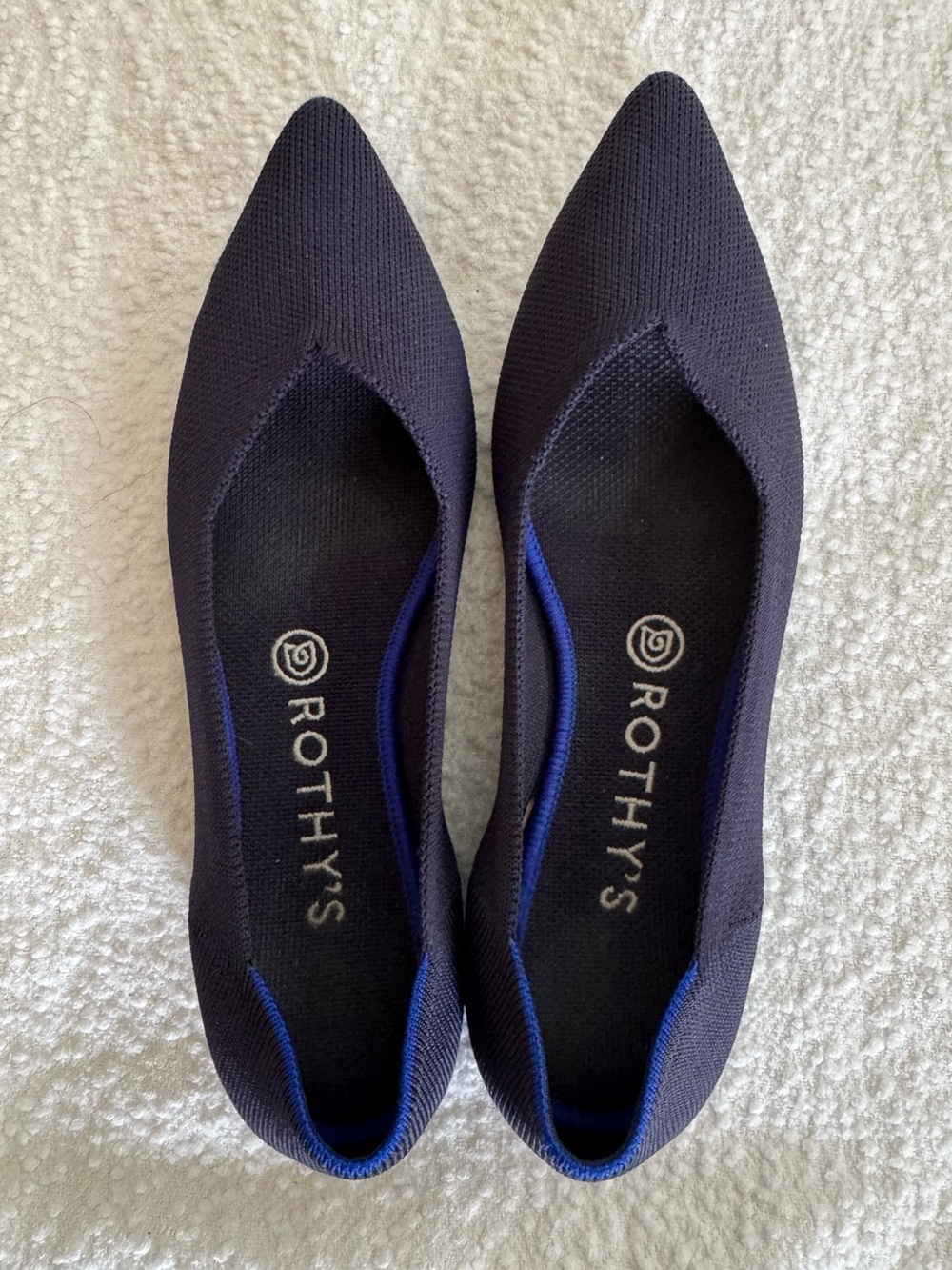 Rothy's The Point, Navy Slip-On Flats Size 9